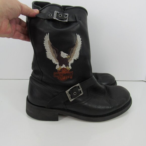 Harley-Davidson USA Stock No D93309 Men\'s Black Pull-On Boots Size 10 M